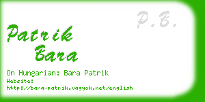 patrik bara business card